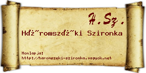 Háromszéki Szironka névjegykártya